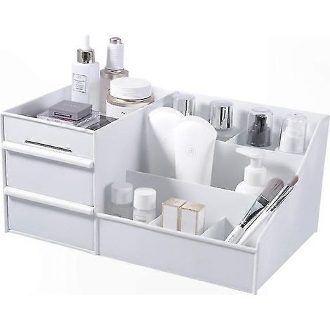 Weiße Aufbewahrungsbox für Bürobedarf, Kosmetikartikel und Schreibwaren – Sortierbox, Aufbewahrungslösung für Make-up und Schreibwaren (1/5)