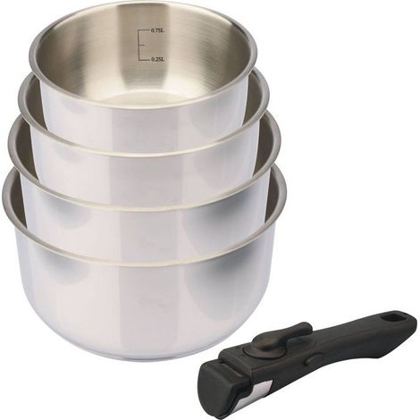 Cazuelas - BAUMALU - Comète - Set de 4 piezas - 14 a 20 cm - Mango desmontable (1/5)