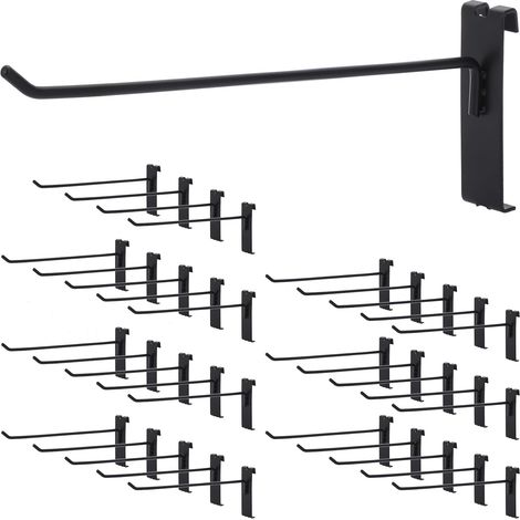 Paquete de 35 ganchos para paneles de rejilla de 20 cm, ganchos de pared para expositores, accesorios de rejilla metálica para tiendas, garajes, talleres