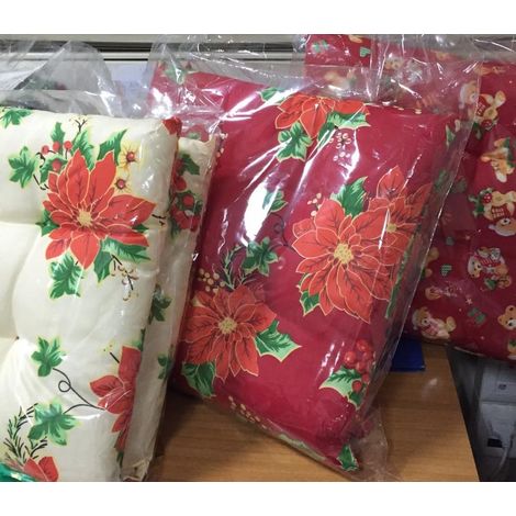 Set 2 Cuscini sedie da cucina natale con fettucce (1/2)