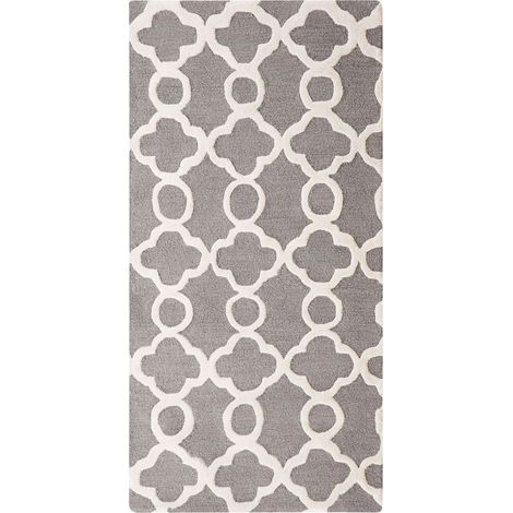 Teppich ZILE Grau 80 x 150 cm Wolle