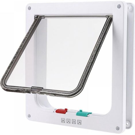 Flap Porte Pour Chat - Verrouillage 4 Positions - Étanche - Pour Portes Intérieures Extérieures Murs Fenêtres - Épaisseur Max 50 mm - 3 Tailles Disponibles (1/5)