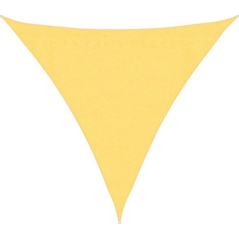 Voile d'ombrage triangulaire 3 x 3 x 3 m, beige, HDPE 160 g/m², protection UV 90 %, respirante et perméable à l'eau, avec cordes, pour jardin, balcon et terrasse (1/5)