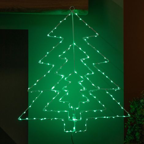 50cm Light up 3 Layered Christmas Tree with 150 Multi-Action Green LEDs (1/5)