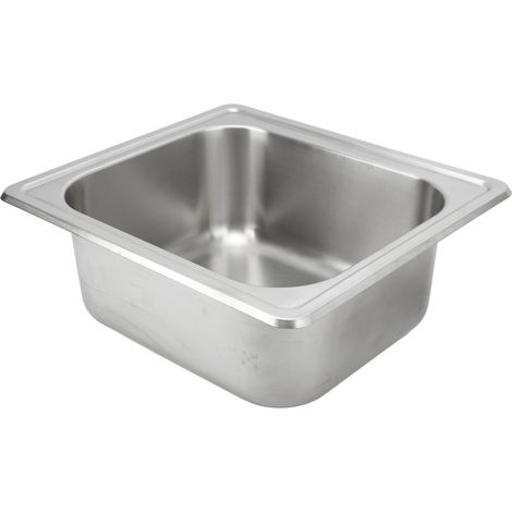 Spülbecken aus gebürstetem Edelstahl, rostbeständig, für Küche, Bad, Wohnmobil und Yacht, Abmessungen 480x430x150 mm. (1/5)