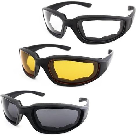 Occhiali da moto - Protezione UV - Antipolvere e antivento - Neri (1/5)