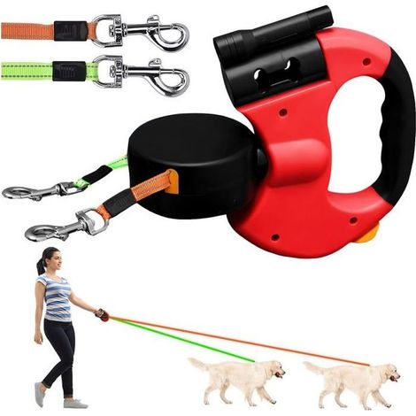 Laisse Chien Enrouleur, 300CM Laisse Rétractables pour Chiens, Laisse pour Chien Rétractable, Laisses Double pour Chiens,pour Petit (1/5)