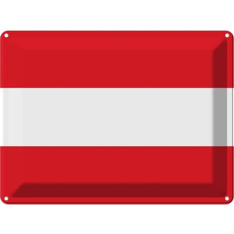 Plaque métallique 30x40 cm Drapeau et armoiries de l'Autriche (1/5)