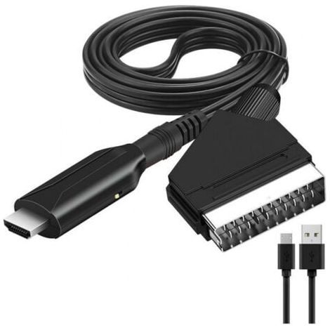 Adaptateur Péritel vers HDMI, Convertisseur Péritel vers HDMI avec câble HDMI, Scart vers Hdmi Convertisseur, pour Full HD TV 720P/1080P,Audio Vidéo pour Lecteur DVD Sky Blu-Ray STB VHS Xbox PS3 NPTER (1/4)