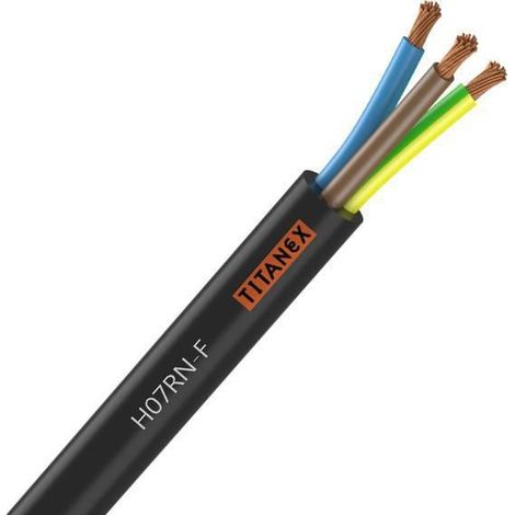 CÃ¢BLE Ã©LECTRIQUE SOUPLE H07RNF 3G1.5Â² M/B/VJ NEXANS TITANEX - COURONNE DE 100M 10062887 (1/2)