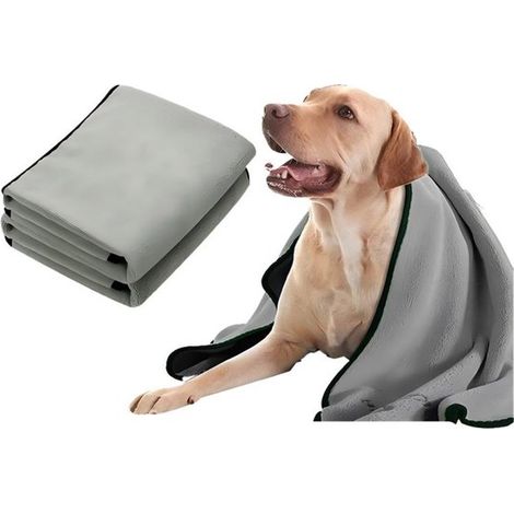 Serviette pour Animaux de Compagnie - Grande 90x70 cm - Polaire Corail - Super Absorbante - Séchage Rapide - Réutilisable - pour Chiens et Chats (1/5)