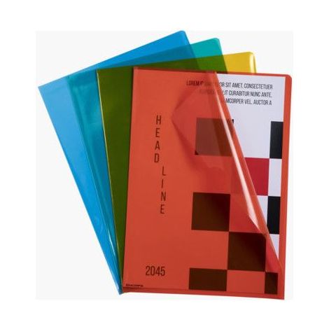 Pochettes coins - A4 - Couleurs assorties - Pour classer documents A4 - 10 unités (1/2)