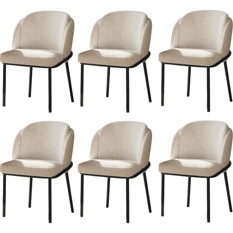 Guyii Ensemble de 6 chaises de Salle à Manger, Assise en Velours à Carreaux, Style Moderne et épuré, chaises pour Salon, Salle à Manger ou Bureau (1/5)