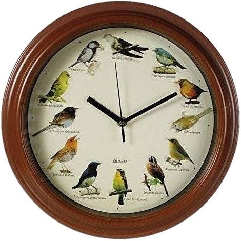 HORLOGE MURALE AVEC OISEAUX CHANTANTS COMME CADEAU D'ANNIVERSAIRE 12 Oiseaux (1/2)