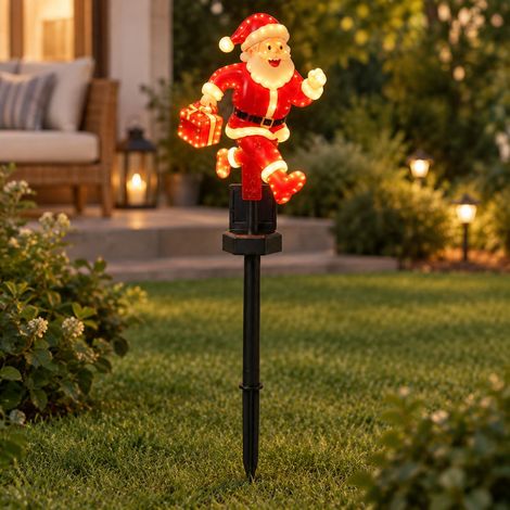 FLITI Solar Santa Claus Lamp, Outdoor Garden and Lawn Decoration, Waterproof LED Warm Light Stake (1/5)