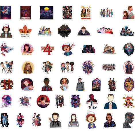 Packung mit 100 Stranger Things Staffel 4 Aufklebern, Graffiti-Aufkleber für Notizbücher, Koffer, Helme, 100 Stück, Einheitsgröße (1/5)