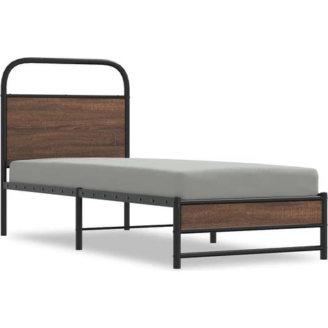 Maison Exclusive - Bettgestell ohne Matratze 80x200 cm Braun Eich (1/5)