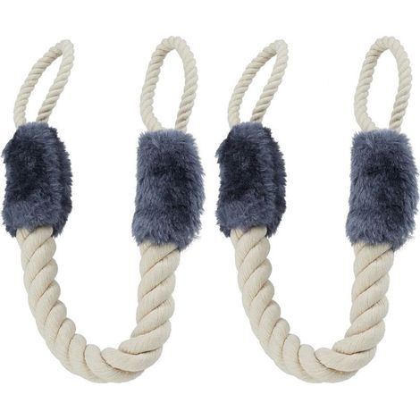 Butoir de porte, anti-pincement, lot 4, arrêt, sécurité bébé, doux, coton, 57 cm, beige/gris bleu (1/5)