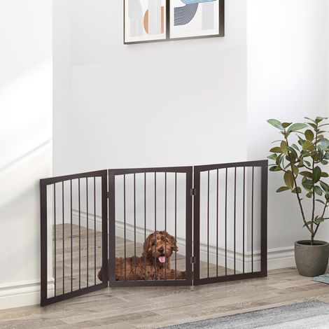 Noir 160x76 cm - Barrière de sécurité pliante à 3 panneaux Grille de protection conçu pour petits chiens pour portes Escaliers Couloirs Café