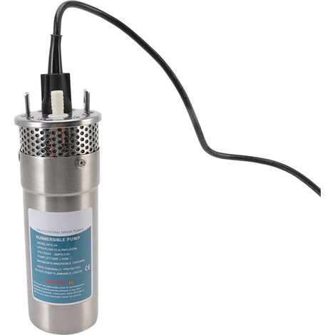 Pompe immergée 24V 5A 12L/min débit max, alimentations multiples, pompe solaire 12L, acier inoxydable pour puits (1/5)