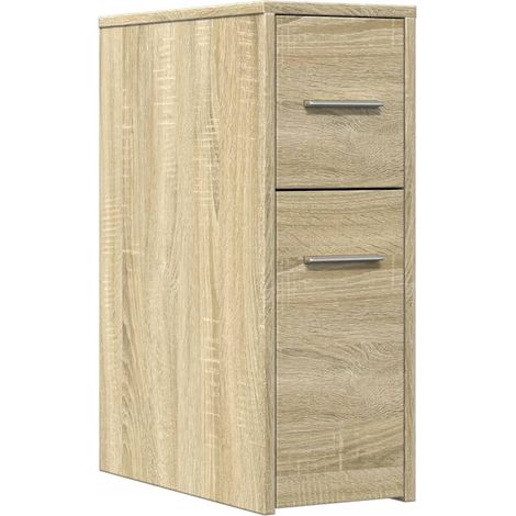 Maison Exclusive - Armadietto da Bagno Stretto con Ruote Rovere Sonoma Truciolato