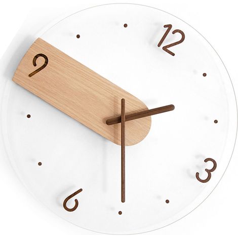 Horloge murale minimaliste et innovante, sans tic-tac, style nordique moderne, idéale pour le salon ou la chambre. (1/5)