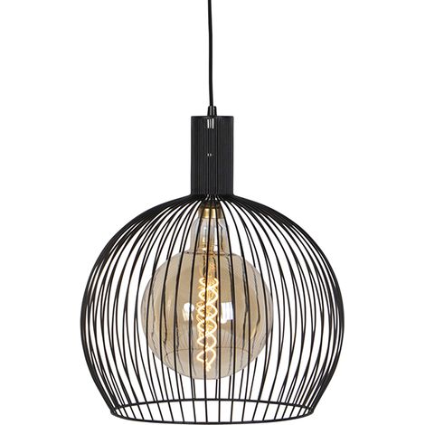 QAZQA Lampada a sospensione wire - Moderno - Acciaio - Nero - Oblungo Max. 1 x Watt (1/5)
