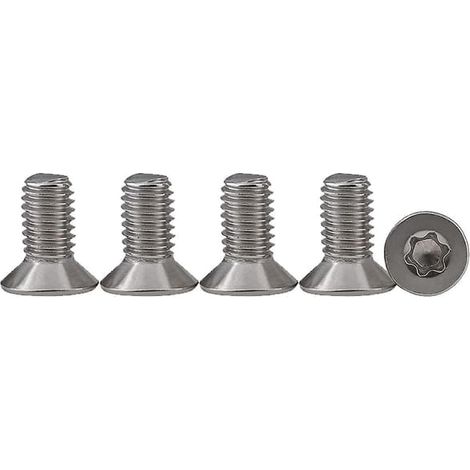 25 vis à tête fraisée M4 x 12 en acier inoxydable 304, vis Torx, vis à métaux, entraînement standard, entièrement filetées (1/4)