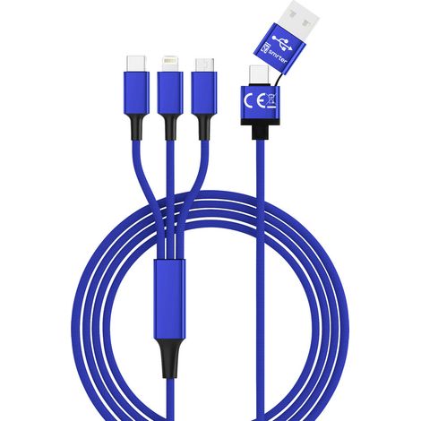 Smrter USB-Ladekabel USB 2.0 USB-A Stecker, USB-C® Stecker, Apple Lightning Stecker, USB-Micro-B St (1/3)