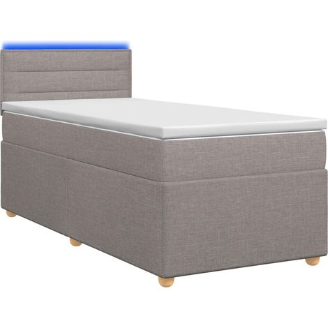 Maison Exclusive - Letto box spring con materasso Tortora 90 x 190 cm Tessuto (1/5)