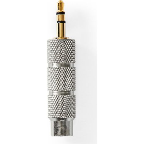 Nedis Stereo-Audio-Adapter / 3.5 mm Stecker / 6.35 mm Buchse / Vergoldet / Gerade / Aluminium / Zink / Gold / Metall / 1 Stück / Verpackung mit Sichtfenster (1/5)