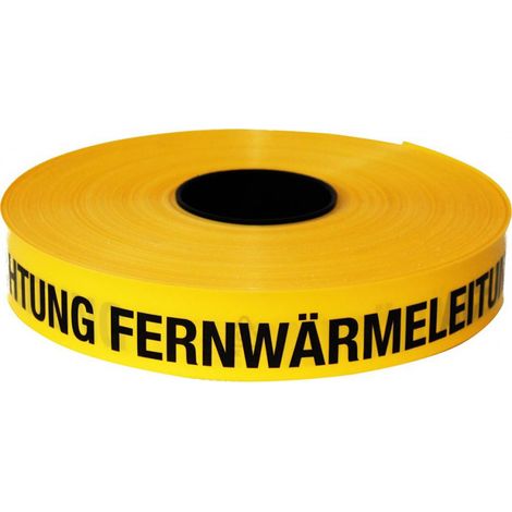 Trassen-Warnband 250 m Achtung Fernwärmeleitung gelb