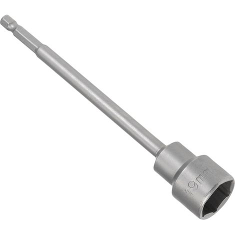 Embouts Magnétiques pour Écrous, Douille de 19 mm, Tige Hexagonale de 1/4", Clé à Douille Longue en Acier CR-V - Applications : Réparation de Pièces Automobiles (1/5)