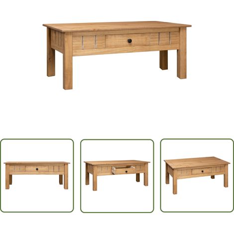 Table basse de salon, Table Café, 100x60x45 cm Pin massif Assortiment Panama OIB8197E (1/5)