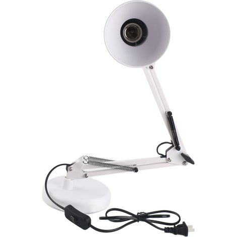 Ortviai Lampe de bureau pliable avec pince LED 9 W, 3 couleurs réglables, protection des yeux, hauteur 60 cm, blanc