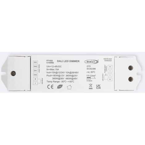 Treiber Dimmbar DALI 1 Kanal für Einfarbige LED-Streifen 12-48V kompatibel mit Schalter Weiß