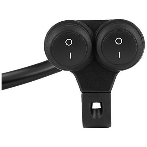 Commutateur de Guidon de Moto, Interrupteur Marche/Arrêt Universel 22mm Phare Feux Antibrouillard Double Bouton de Commande (B) (1/4)