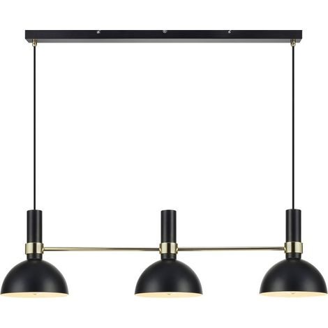 Markslojd larry - plafonnier a 3 barres lumineuses noir e27 (1/2)