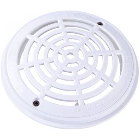 Grille bonde de Fond Ronde pour Piscine - Diam 18 x20.3cm - Blanc (1/4)