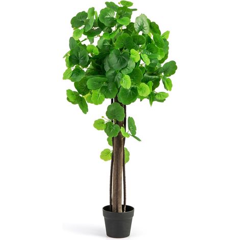 COSTWAY Árbol de Cidra Artificial 110 cm, Planta Falsa en Maceta con Tronco de Madera Real, Ramas Ajustables, Planta de Suelo Interior para Decoración de Hogar, Oficina, Porche (1/5)