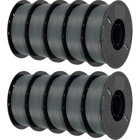 Filamento para impresora 3D, 10 kg, 1,75 mm de diámetro, 10 kg de PETG de colores surtidos, 10 kg de PLA gris. (1/2)