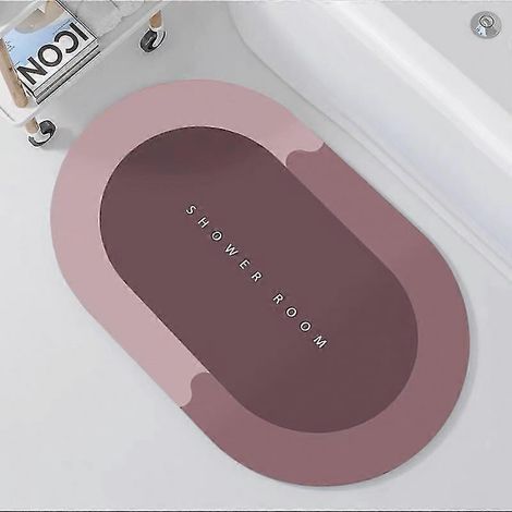 Tapis de bain super absorbant, tapis de sol à séchage rapide, tapis de salle de bain antidérapant, paillasson rouge (1/4)