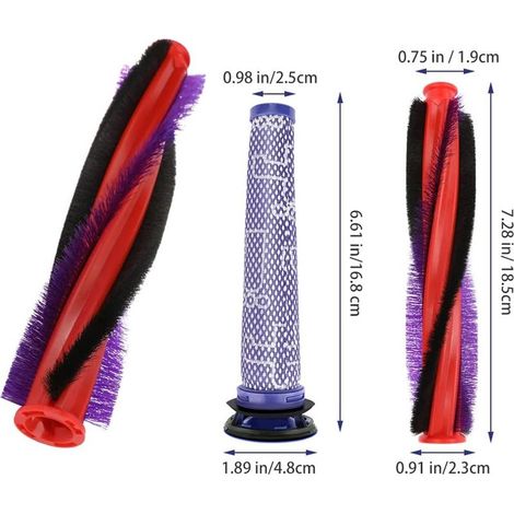 Set di accessori per aspirapolvere Dyson, spazzola rotante da 185 mm, filtro di ricambio, accessori per aspirapolvere domestico Dyson V6 DC59 DC62 SV03. (1/5)