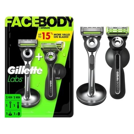 Pack de 2 Cuchillas de Afeitar Gillette GilletteLabs FaceBody + Intimate
