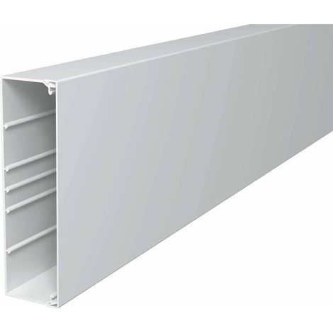 OBO Bettermann Goulotte d'installation murale et au plafond avec perforation au fond 60x210x2000 polychlorure de vinyle blanc pur RAL 9010, 6191266 (1/2)