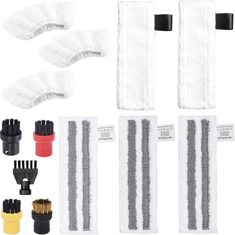 13 Pcs Accessoires pour Karcher Nettoyeur Vapeur SC1 SC2 SC3 SC4 SC5, Pieces Detachees Brosse et Chiffons pour Karcher Nettoyeur Vapeur Sol