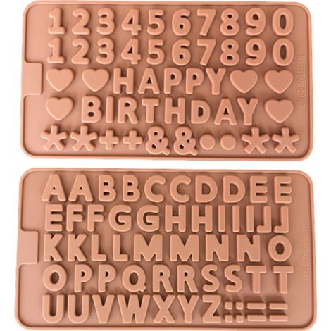 2 Moule en silicone, lettres A-Z et chiffres, pour chocolat et glaçons, anniversaire（Troisième trimestre : septembre） (1/5)