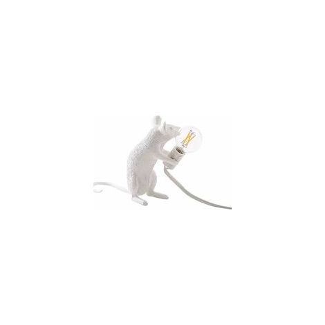 Lampe à poser souris en résine – Base E12 – Dimensions 6,2 x 8,1 x 14,5 cm – Design contemporain pour chambre et bureau (1/5)