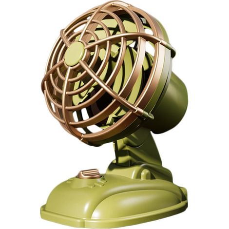 Ventilateur de bureau vintage USB rechargeable mini ventilateur portable vert maison bureau dortoir extérieur camping été compact