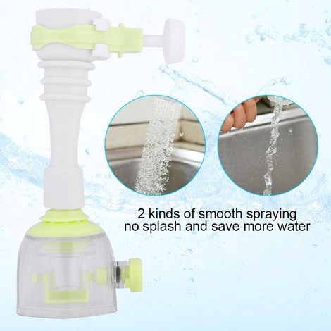 Beweglicher, wassersparender Verlängerungshahn, spritzwassergeschützt, Küchenarmatur mit Sprühfunktion, grün, 13 cm (1/5)